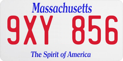 MA license plate 9XY856