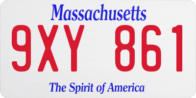 MA license plate 9XY861