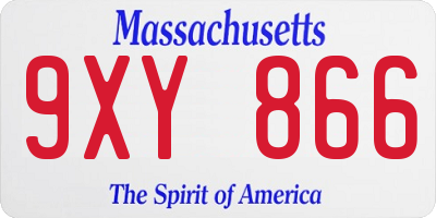 MA license plate 9XY866
