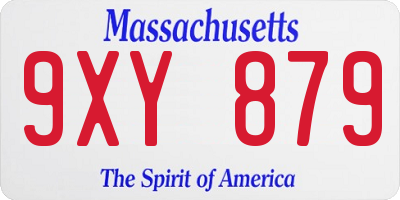 MA license plate 9XY879