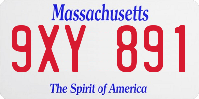 MA license plate 9XY891