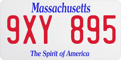 MA license plate 9XY895