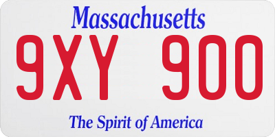 MA license plate 9XY900