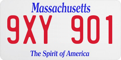 MA license plate 9XY901