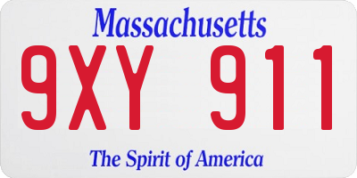 MA license plate 9XY911