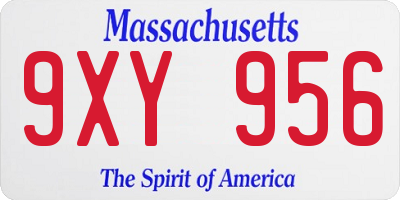 MA license plate 9XY956