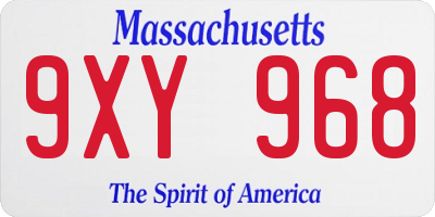 MA license plate 9XY968