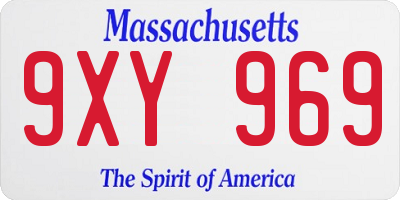 MA license plate 9XY969
