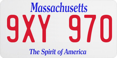 MA license plate 9XY970