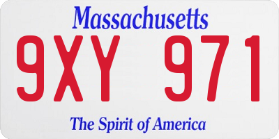 MA license plate 9XY971
