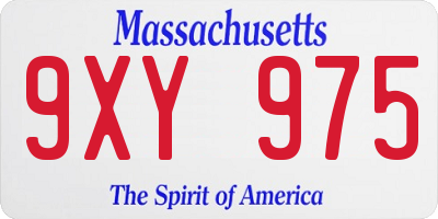 MA license plate 9XY975