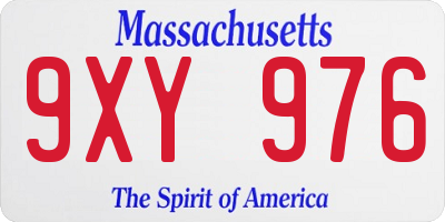 MA license plate 9XY976