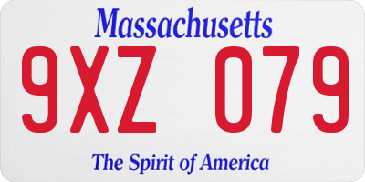 MA license plate 9XZ079
