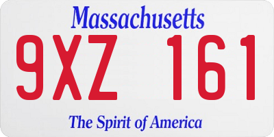 MA license plate 9XZ161