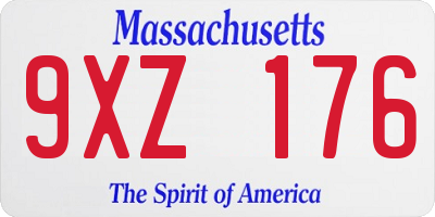 MA license plate 9XZ176