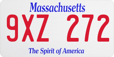 MA license plate 9XZ272