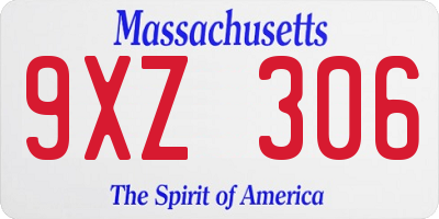 MA license plate 9XZ306