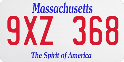 MA license plate 9XZ368