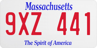 MA license plate 9XZ441