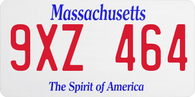 MA license plate 9XZ464