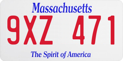 MA license plate 9XZ471