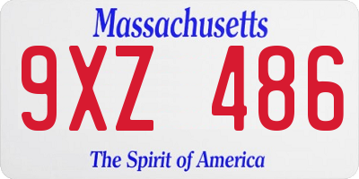 MA license plate 9XZ486