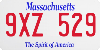 MA license plate 9XZ529