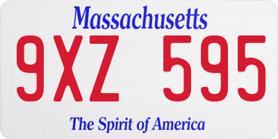 MA license plate 9XZ595