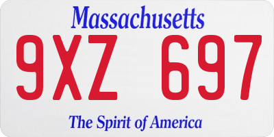 MA license plate 9XZ697