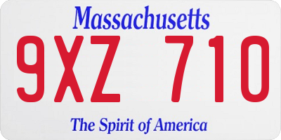 MA license plate 9XZ710