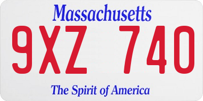 MA license plate 9XZ740