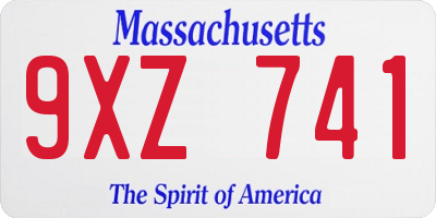 MA license plate 9XZ741