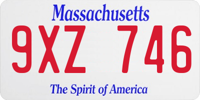 MA license plate 9XZ746