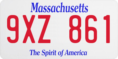 MA license plate 9XZ861