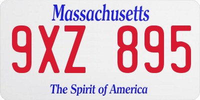 MA license plate 9XZ895