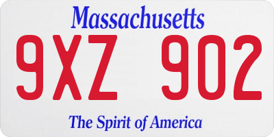 MA license plate 9XZ902