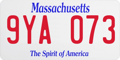 MA license plate 9YA073