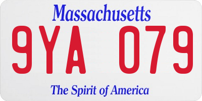 MA license plate 9YA079