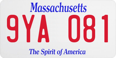 MA license plate 9YA081