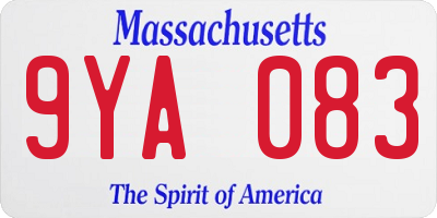 MA license plate 9YA083