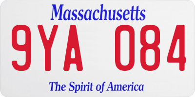 MA license plate 9YA084