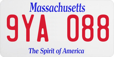 MA license plate 9YA088