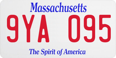 MA license plate 9YA095
