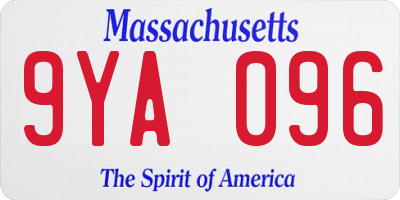 MA license plate 9YA096