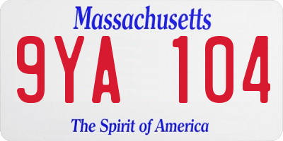 MA license plate 9YA104