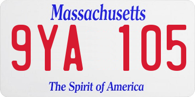 MA license plate 9YA105