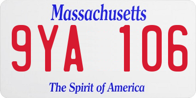 MA license plate 9YA106
