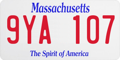 MA license plate 9YA107