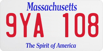 MA license plate 9YA108