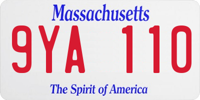 MA license plate 9YA110